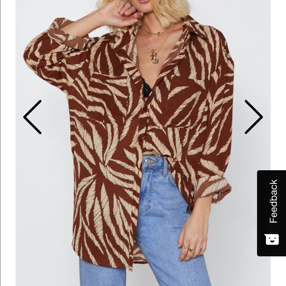 Without Feather Ado Oversized Shirt